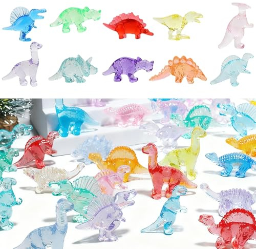 SNMYGS 30 Pieces Mini Dinosaur Figures, Mini Toys, Realistic Resin Dinosaur Toys, Resin Animals, for Aquarium, Dollhouse, Miniature Garden, Craft Pot Decorations