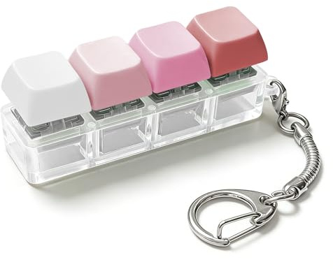 Primasage Jouet Fidget pour Clavier, Léger et Portable Clavier Anti Stress, Touches Détachables, Touche de Clavier Anti Stress Convient pour Soulager Le Stress (Rose)