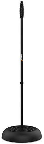 Audibax Base 5 Black Soporte de Micrófono Regulable con Base Redonda