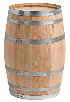 Tonneau en châtaignier de 100 litres Nouveau, Naturel (fermé/Table)