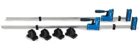 sauter Korpuszwingen 1200 mm Editions-Set | Flächenspanner mit 5000 N Spannkraft | Inkl. Rahmenpressen-Adapter | 90° Winkelverleimung | Spannweite 1200 mm | Ausladung 90 mm | Profi-Zwingenset