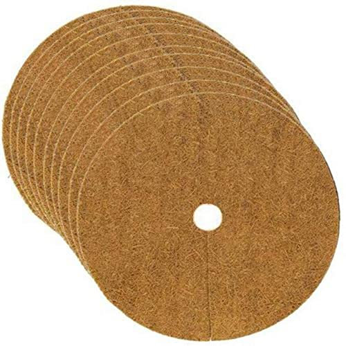 Protection Hivernale pour Pot De Fleurs en Fibres De Noix De Coco,Disques De Paillage 100 Noix De Coco,Paquet De 10, Tapis Approprié pour La Protection des Mauvaises Herbes,100 Biodégradable