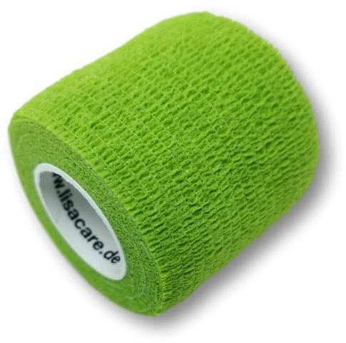 LisaCare Self-Adhesive Bandage - Self-Adhesive, Elastic, 5 cm Wide for Humans and Animals, Fixation Bandage for Sports, Work, Riding with Choice of Colours and Motif (Light Green, Set of 2)