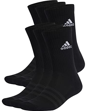 adidas Unisex adulto Cushioned Sportswear Crew Socks 6 Pairs, Black / White, 10.5-12.5