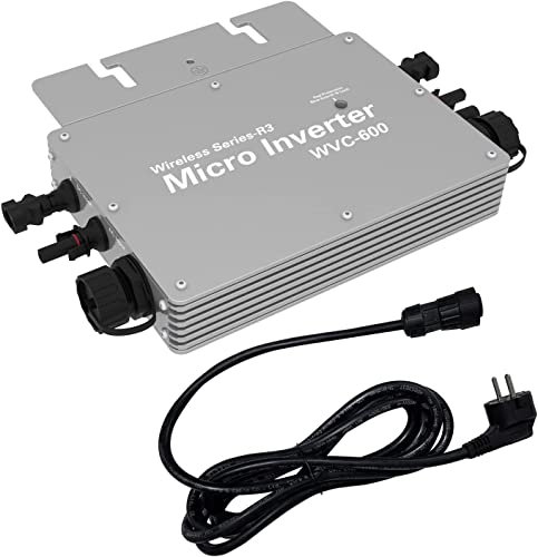 Kcolic Solar Netzeinspeisung Micro Wechselrichter 600W, MPPT/Reine Sinuswellenausgabe,Max PV Eingangsleistung 2X300 Watt, Solar Photovoltaik Stromversorgungssystem