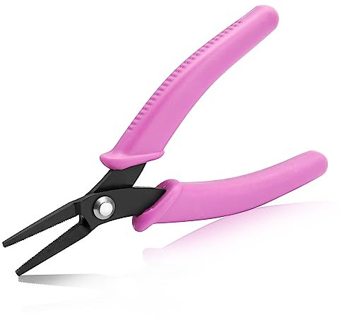 SPEEDWOX Alicates de punta larga con dientes de 5.5 pulgadas, mini alicates de punta de aguja, alicates de punta de cadena, alicates de punta larga para hacer joyas, alicates de precisión de flexión