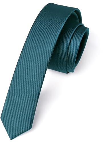 Enlision Krawatte Petrol Grün Schmal Seide Krawatten für Herren Einfarbig Schlips Blaugrün Hochzeit Party Krawatte 4cm Formelle Elegante Business