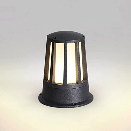 Luz de poste de jardín Portal de lámpara de pilar retro, Luces de poste vintage Cilíndricas al aire libre Impermeable LED Tapa de valla Luces de pilar de aluminio para 4x4 Farol de poste en patio,
