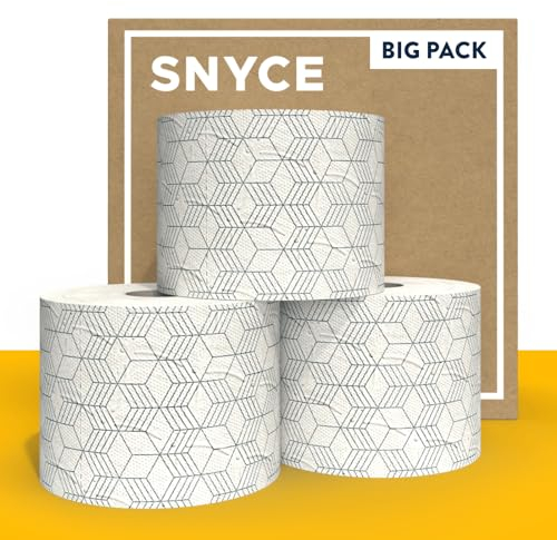 SNYCE Nicecube Toilettenpapier – modern gemustertes Klo-Papier – ohne Plastikverpackung & biologisch abbaubar - extrem soft und reißfest – Made in Germany - 15 Rollen, 300 Blatt, 3-lagig