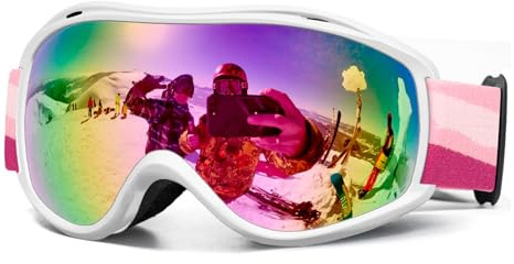 FMY Ski Snowboard OTG Goggles,Anti Fog UV400 Protection Skiing Snowmobile Goggles for Men Women Youth