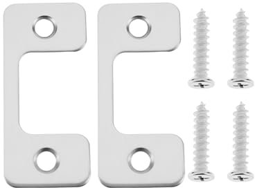 Create idea 2 Piezas de Placa de Impacto Ajustable para Puertas Exteriores Placa de Refuerzo de Marco de Puerta de Acero Inoxidable 201 con Tornillos 57x25,6x25mm 5x25mm