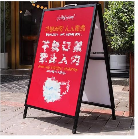 Affischställ utomhus, dubbelsidig display Vikbar A-ram trottoar Kt Board Displayisplay Vikbar A-ram trottoar Kt Board Display Rack, golvstående järn reklamhållare för restaurang konferensrum