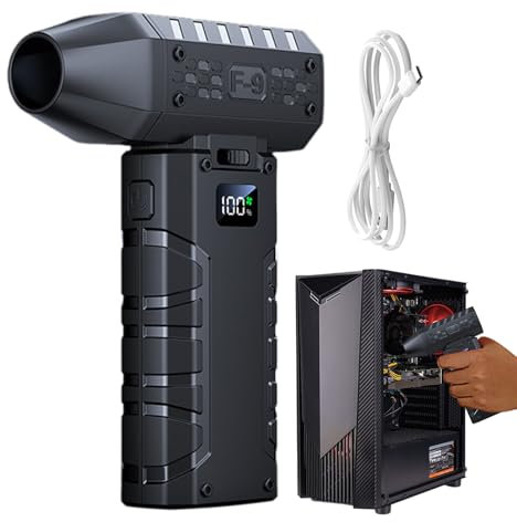 Holdes Bärbar luftblåsare - Uppladdningsbar luftrenare för bil och dator, högtryckstvätt med hög hastighet för kontor, bil och sovsal