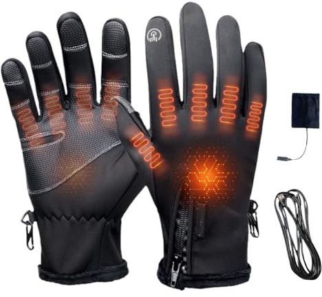 Gants chauffants – 3 Niveaux de Chaleur Réglables - Pour, Travail sur Ordinateur & Activités Extérieures - Idéal pour VTT, Randonnée et Ski
