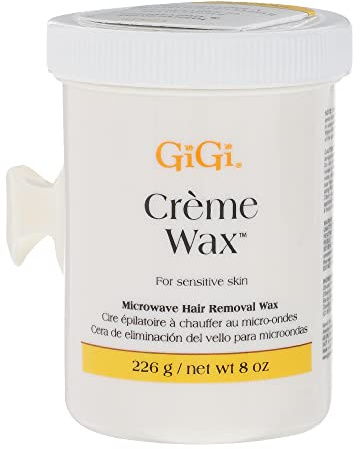 Gigi Crème Wax – Microwave Hair Removal Wax for Face & Body Sensitive Skin, Gentle Smooth Formula, At-Home Waxing, 8 oz