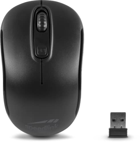 Speedlink CEPTICA Wireless - piccolo mouse senza fili per pc portatile e PC, notebook, laptop, Compatto e Leggero, ricevitore nano USB 2.4G, selettore dpi fino a 1600 dpi, nero