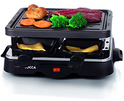 PLANCHA GRILL+RACLETTE JOCCA 1144-500W - TEMPERATURA COCCIÃ“N APROX 200-210ºC - INCLUYE 4 SARTENES / 4 ESPÃTULAS