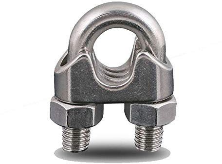 Powertool Drahtseil-Clip, 10 Stück, 304 Edelstahl Drahtseilklemmen Kabel-Clip zum Be- und Entladen von Waren, Hissmaschinen usw, silber