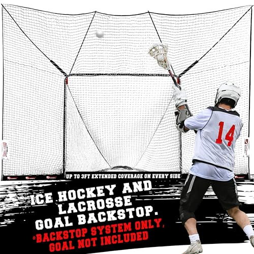 Goal Sports Innovation Shag Stop, Hockey und Lacrosse Goal Backstop, langlebiges Netz Lacrosse Rebounder Backstop, inklusive Halterungen und Ausrüstung
