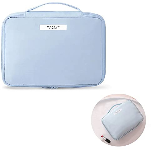 Kulturbeutel, Kosmetiktasche, Kosmetiktasche für Frauen, Reise Kulturbeutel, Waschtasche für Männer & Frauen,Tragbare Make-up-Tasche Multifunktions-Organizer Reisetaschen für Make-up-Pinsel(Blau)