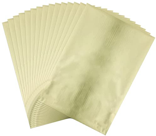 50 Blatt Toner Reaktive Folie Blatt für Handwerk Papier Holografische Wärmeübertragung Bastelfolie Papier für Scrapbooking Stamping Karton Wärmeübertragung DIY Handwerk Zubehör 7,9x11,4 Zoll Hellgold