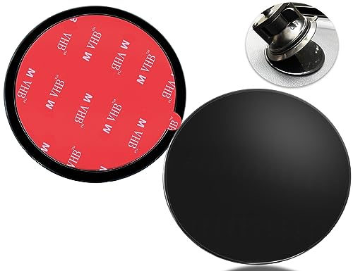 2 Pack 95mm Adhésif Tableau de Bord Pad Disque de Montage, 3.74 Disque de Montage de Ventouse Universelle pour Ventouse Support de téléphone Mont Garmin GPS Magellan Sat Nav Dash Cam Support, Noir