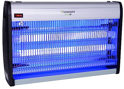 Xterminate Indoor Insect Fly Killer Zapper – LED Low Energy Attracting UV Light Electric – Kills Flying Insects, Flies, Bug, Wasp, Moths, Mosquito - Commercial for Kitchen, Cafe or Home (30W)