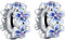 Simphman Mom Love 925 Sterling Silber Charms Anhänger für Armbänder und Halsketten Blaue Blume Spacer*2 Geschenk-Schmuck für Frauen Mädchen Familie Freund