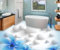 Hauptdekoration Blaue Lilie Schöne Transparente Blumen 3D-Boden-PVC-Bodentapete Badezimmer Wasserdichte Tapete,350cmX245cm