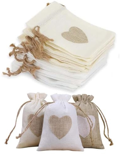 sacchetti in cotone con cordino di serraggio, 12 pezzi sacchetti riutilizzabili, Borsa per Gioielli, sacchetto regalo con cordino per gioielli, regali, bomboniere gioielli, trucchi, monete