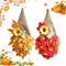OMIGA 2 Pezzi Ghirlanda Autunnale Decorazione Porta Ingresso e 2 Stringa luminosa piccola Decorazioni Autunnali Gnomi per Interni per Caminetto e Natale Decorazione Porta Ingresso
