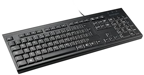 Kensington KB100 EQ QWERTY-tangentbord med kabel, kompatibelt med Windows och MacOs, anti-förstörelsedesign, ytterfodral och sammansatta knappar för 60% av återvunnet material efter konsument*,