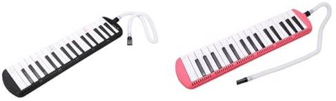 32 tangenter melodika, munpiano melodika, vita, svarta tangenter, design melodika, musikinstrument med mjuka långa rör för alla åldrar och även bra för nybörjare och