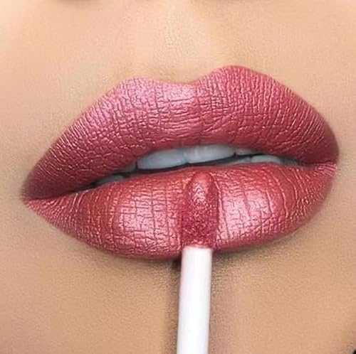 NIE PAN CHONG SHENG - Lucidalabbra in metallo, impermeabile, per labbra e labbra, per discoteca, non sbiadisce, colore arancione rosa