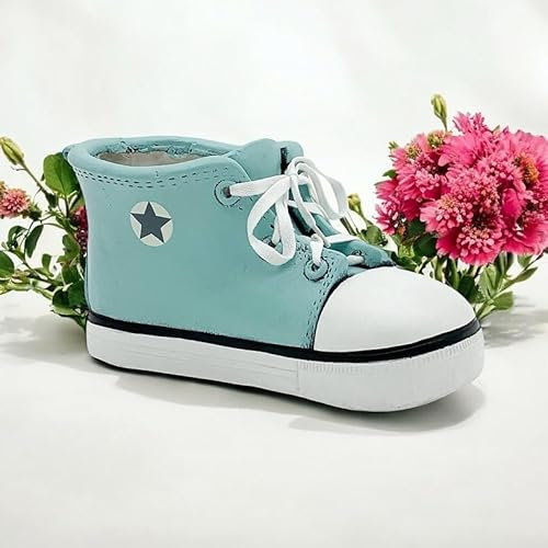 MAISONICA 32cm Blue Funky Planter Plant Pot Trainer Shoe Boot Decorative Flower Holder