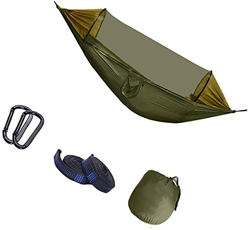 Hamac d'extérieur pour enfants 260 cm x 140 cm, chaise suspendue pour 2 personnes avec filet amovible, design anti-retournement, parfait pour le jardin, le jardin, le camping et les voyages
