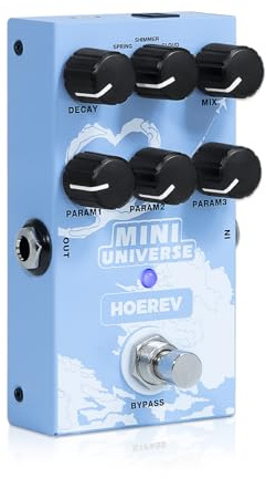 Hoerev Mini Universe Reverb Guitar Effect Pedal, 9 Reverb Effects, Room/Hall/Plate/Spring/Shimmer/Cloud/Bloom/Swell/Lofi, True Bypass,