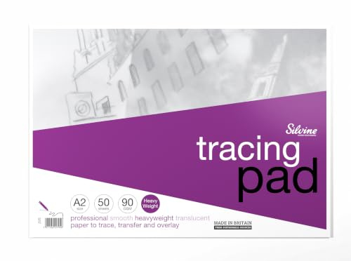 Silvine A2 Professional Tracing Pad. 50 Sheets of Quality Heavyweight Tracing Paper (90gsm)