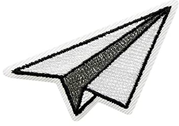 Mono-Quick Bügelbild Aufnäher Patch Applikation zum Aufbügeln Origami Jet Flugzeug 3,5 cm x 4,0 cm