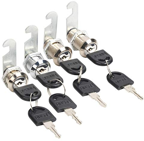 HAKOTOM 4Tlg Briefkastenschloss Set Briefkasten Schloss Schrankschloss Möbelschloss Spindschloss Drawer Lock Jedes Schloss mit 2 Schlüsseln für Briefkasten Schranktüren,16mm 20mm 25mm 30mm