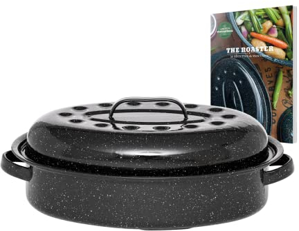 Graniteware - Cocotte Roaster en acier émaillé + livre de recette – Format moyen
