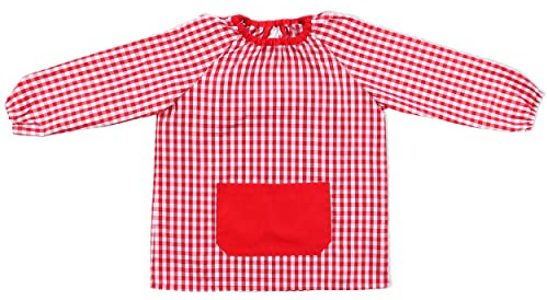 H HANSEL HOME Tablier d'École pour Enfant et Garçon, Tablier Blouse Pas de Bouton Élastique aux Poignets et au Cou Puor l'École e Artisanat