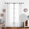 Dalina Textil - Cortina Sálon Dormitorio Translúcida con Diseño de Pompones levantados para Ventana Cocina Comedor de 1 Unidades 140x260cm Blanco