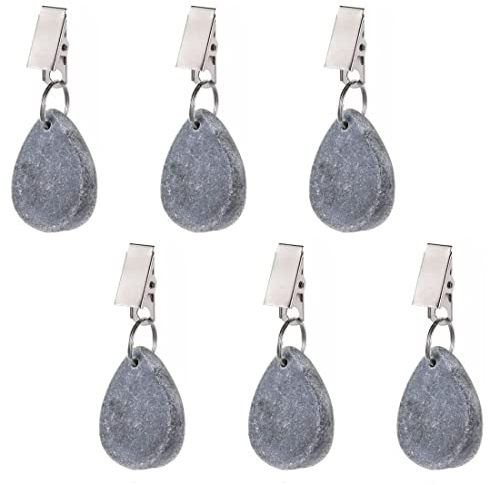 VIVIIHOO Tischdecke Gewichte Schwer, 6 Stück Tischdeckenbeschwerer Set Tischdeckenanhänger Schwer Outdoor SchwerTischdeckenbeschwerer ClipsGrau Marmor für Draußen Familie (1, Oval)