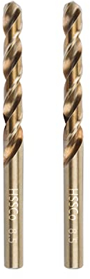 Gunpla Cobalt Drill Bits 8.5mm 2-Pieces, M35 HSS Metric Straight Shank Jobber Drill Bit Set for Hardened Stainless Steel, Metal, Aluminium, Tile, Wood, Plastic and Cast Iron…