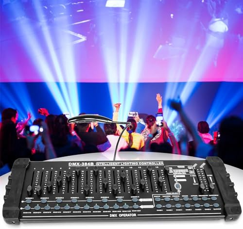 UKing Controlador DMX, 384 canales DMX512, control de luz, consola DMX inalámbrica, equipo de operador de DJ para lámpara de escenario, cabezal móvil, foco LED par, fiesta, discoteca, club