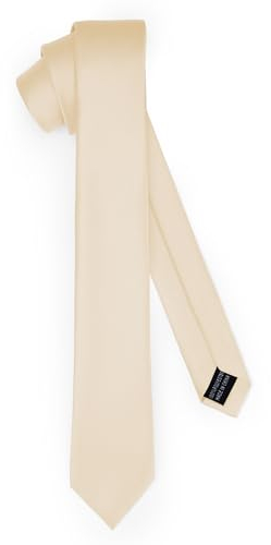 Ladeheid Klassische Herren Krawatte, matt, Perfekt für Büro & Festlichkeiten, Vielfältige Farben - Ideal für Geschäftsmeetings, Hochzeiten TMM-5 (150cm x 5cm, Beige)