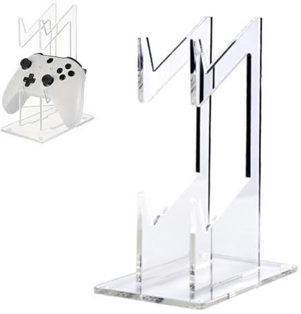 KARELLS Soporte para auriculares y controladores de juegos, 2 niveles, soporte de acrílico para escritorio