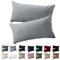 Soifox Kissenbezug 40x60 2er Set - Grau kopfkissenbezug Für Kissen 40 x 60 cm 100% Mikrofaser Resistent und Hypoallergen Kissenbezüge mit Reißverschluss