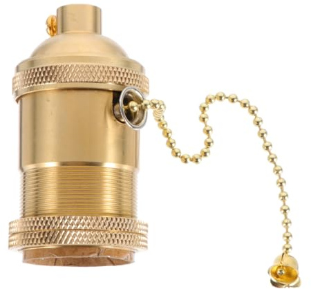 Gadpiparty Portalámparas con cremallera de cobre lampara escritorio lampara de mesa bombilla de luz bombillas de luz de techo portalámparas dorado e27 portalámparas de cobre dorado hilo